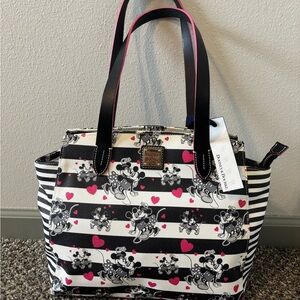 Disney Dooney & Bourke, Mickey & Minnie Sweethearts Shopper Tote, New w/ Tags